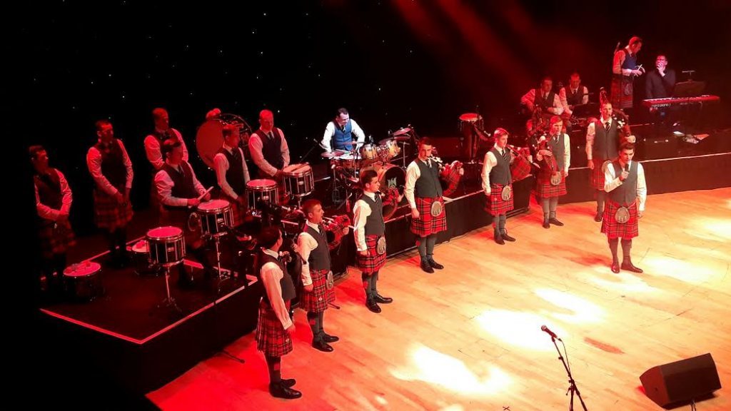 The Pipes and Drums of the Leuchars-based Royal Scots Dragoon Guards perform at the Caird Hall in Dundee