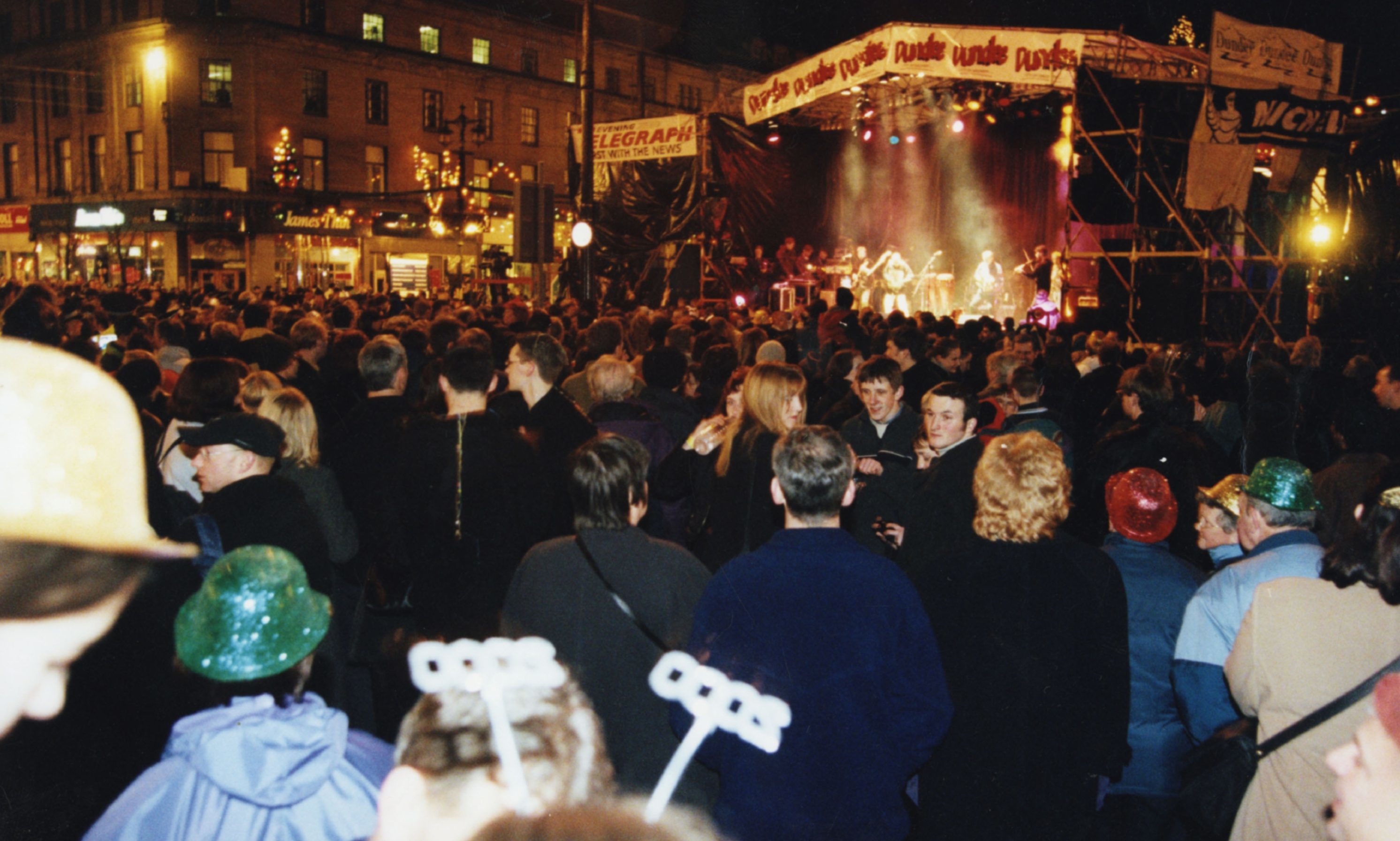 The New Year celebration in Dundee in 1999/2000.