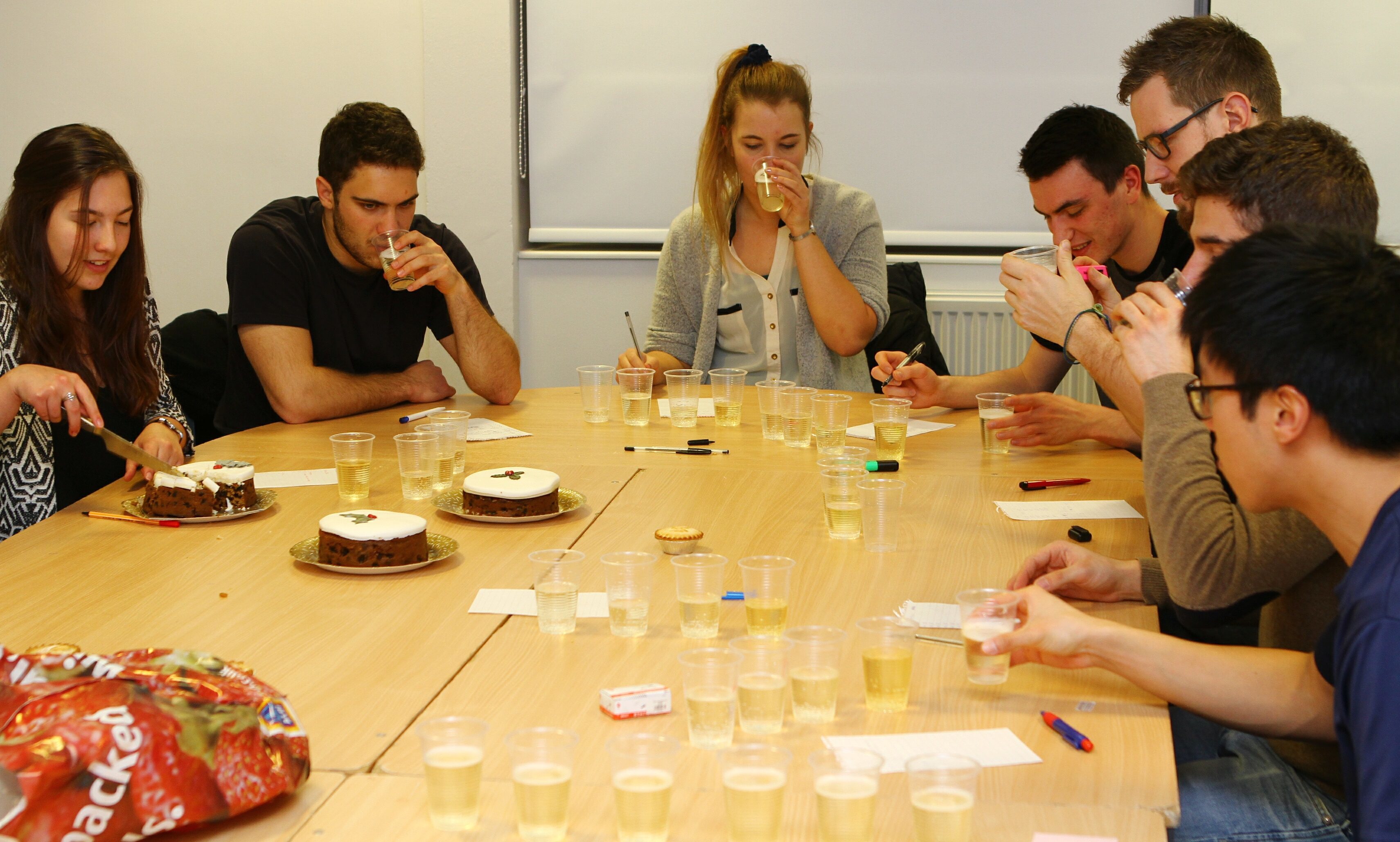 The taste test under way.