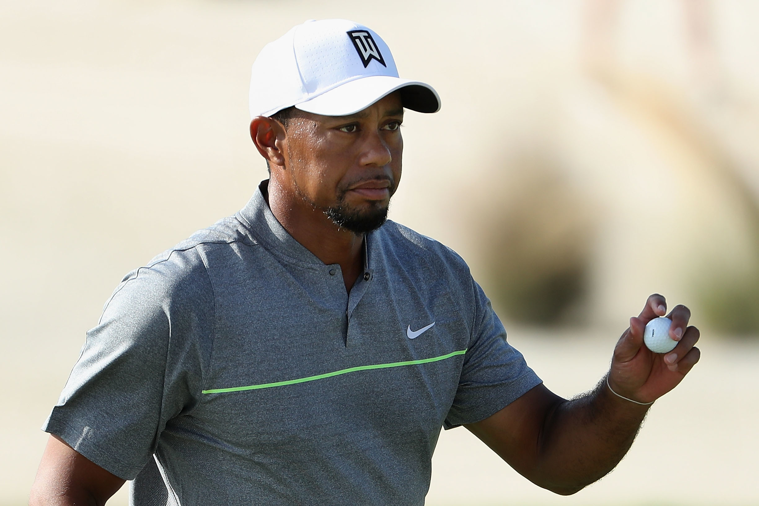 Tiger Woods back on a golf course competing.
