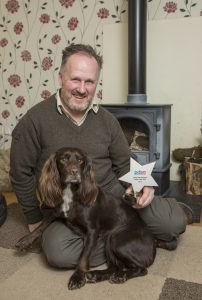 Gordon and Darcy at home with the trophy