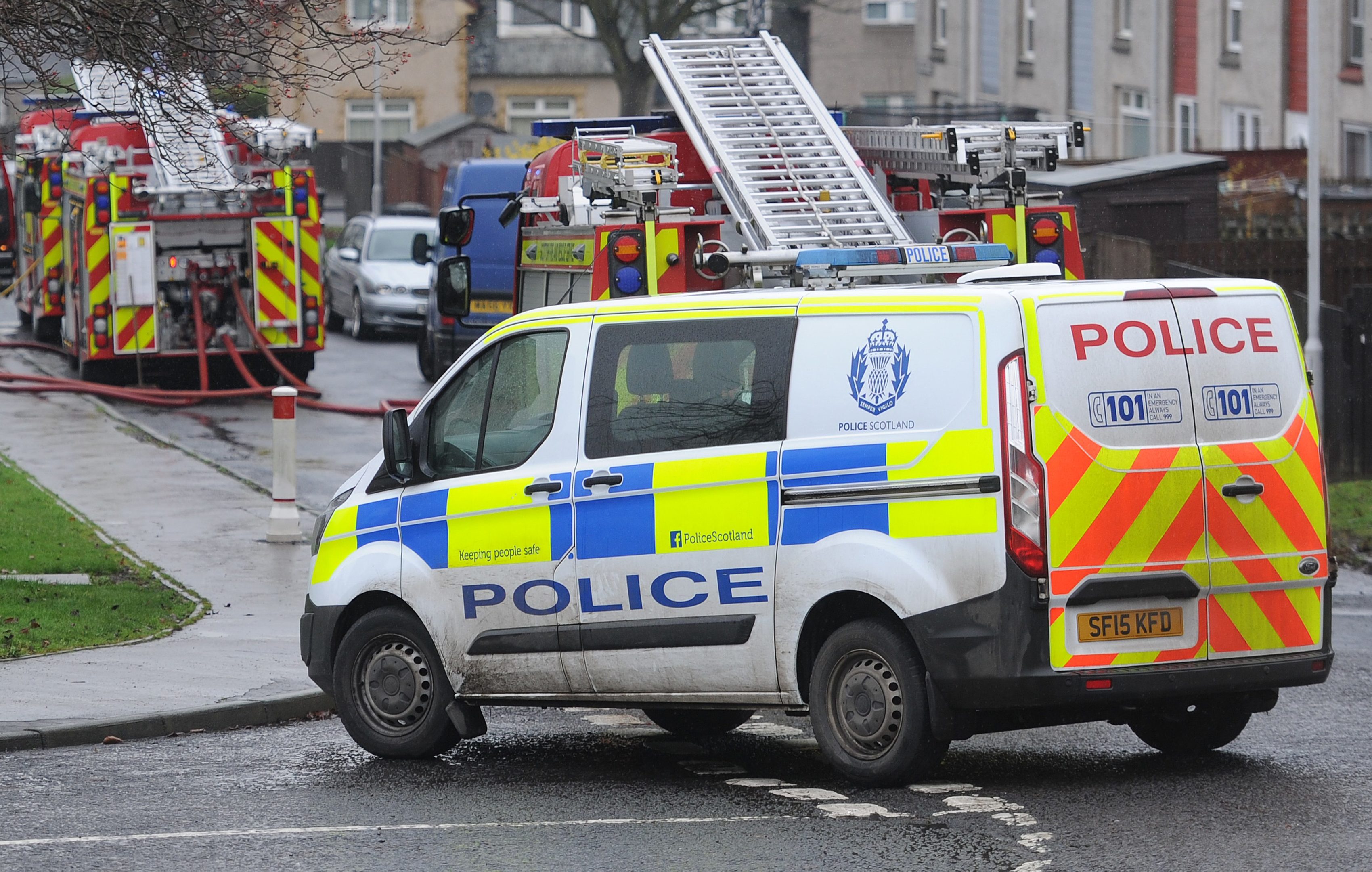Emergency services were called into action in Rosyth when one of the sheltered housing complex properties in Walter Hay Court was seen to be on fire.
