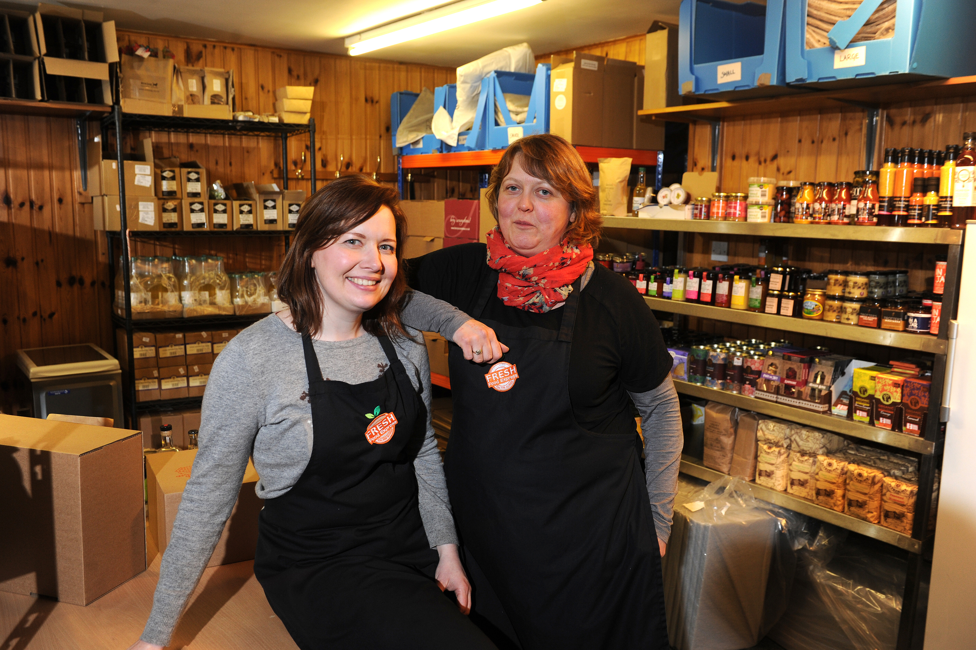 Jillian McEwan and Kathryn Baker enjoy a brief respite before the Hogmanay storm of orders