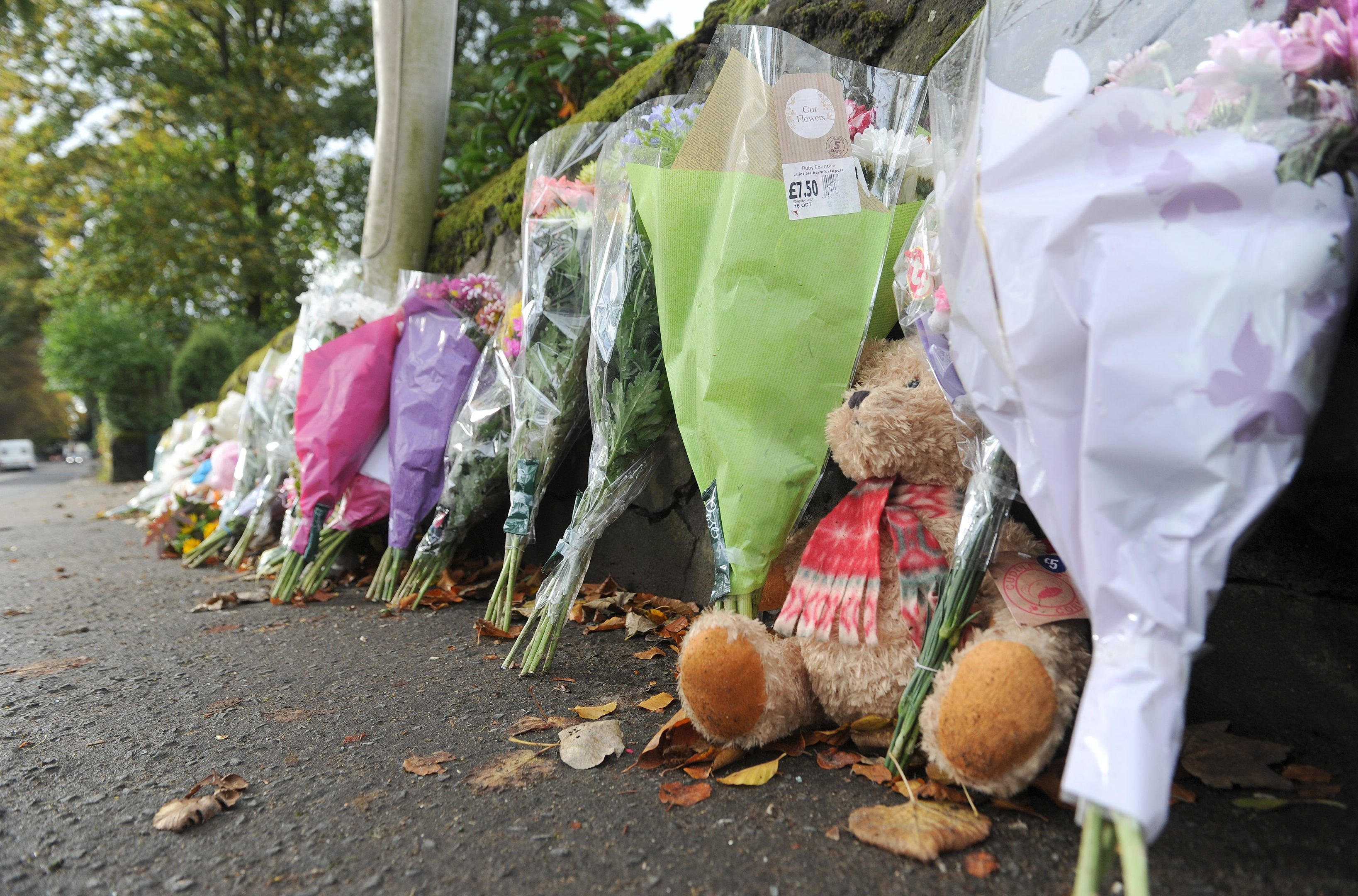 Tributes left at the scene of the accident.