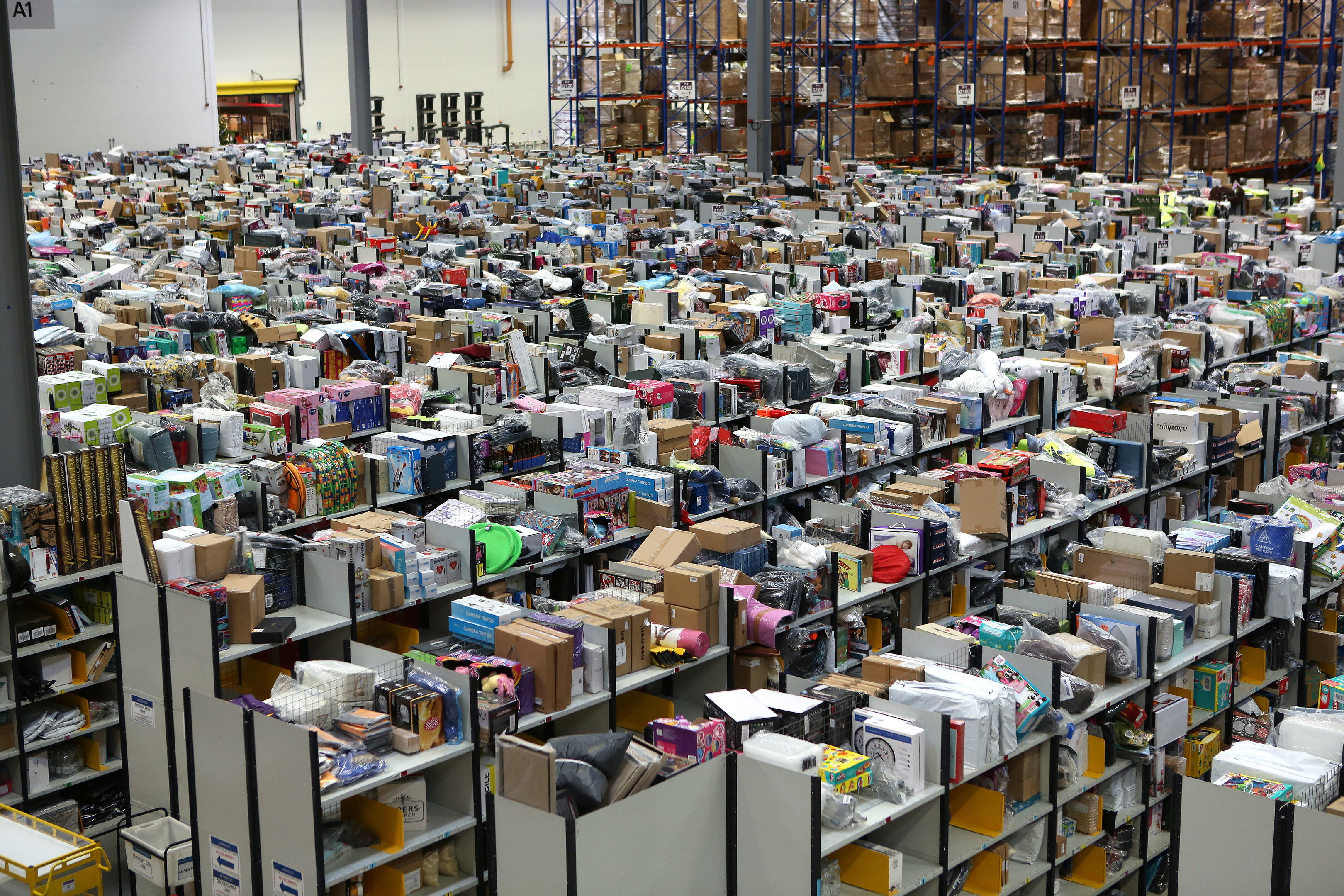 Inside the Amazon warehouse near Dunfermline.