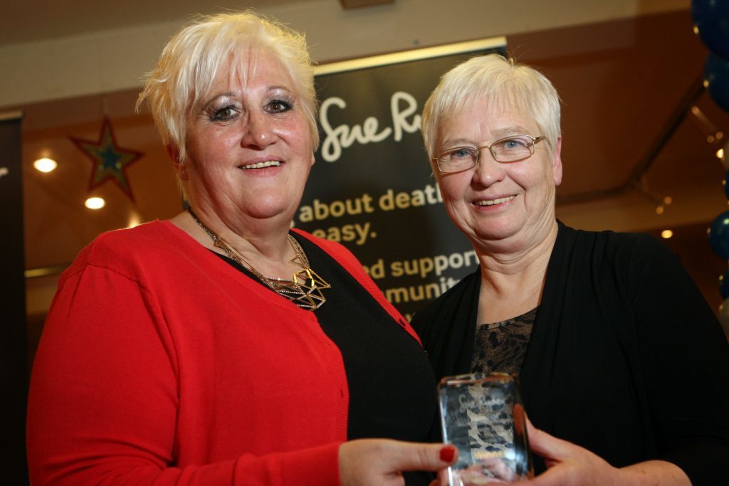 Fiona Cargill and Linda Barclay with the award.