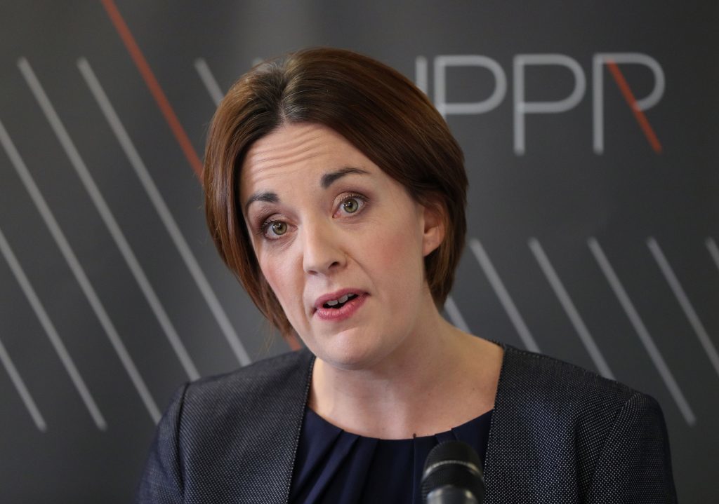 Scottish Labour leader Kezia Dugdale delivers a speech to the Institute for Public Policy Research in London where she called for a constitutional convention to "re-establish the UK for a new age". .