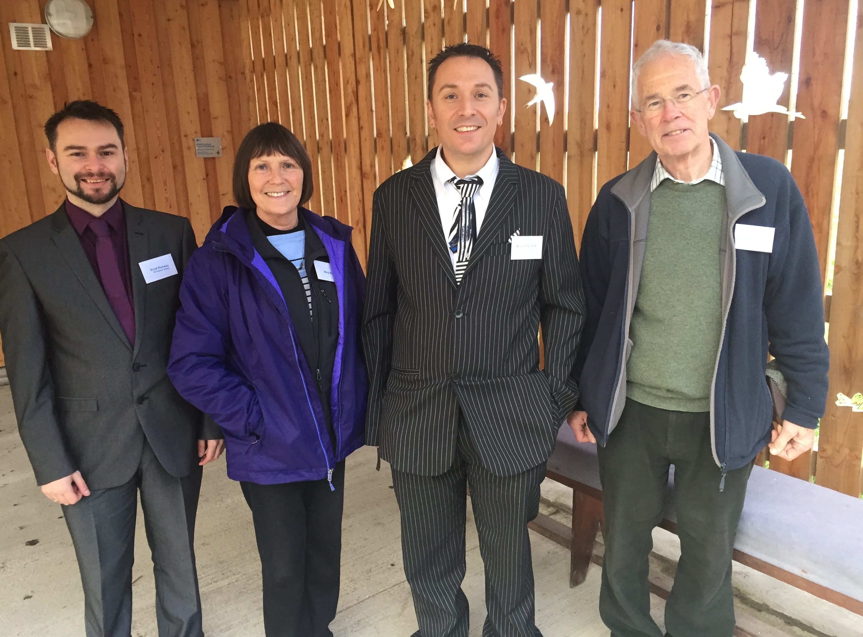 Left to right,  Scott Ramsay (Architectural Technician at Bell Ingram), Mary Wright,
Bruce Stephens (Director, Bell Ingram).
David Wright.