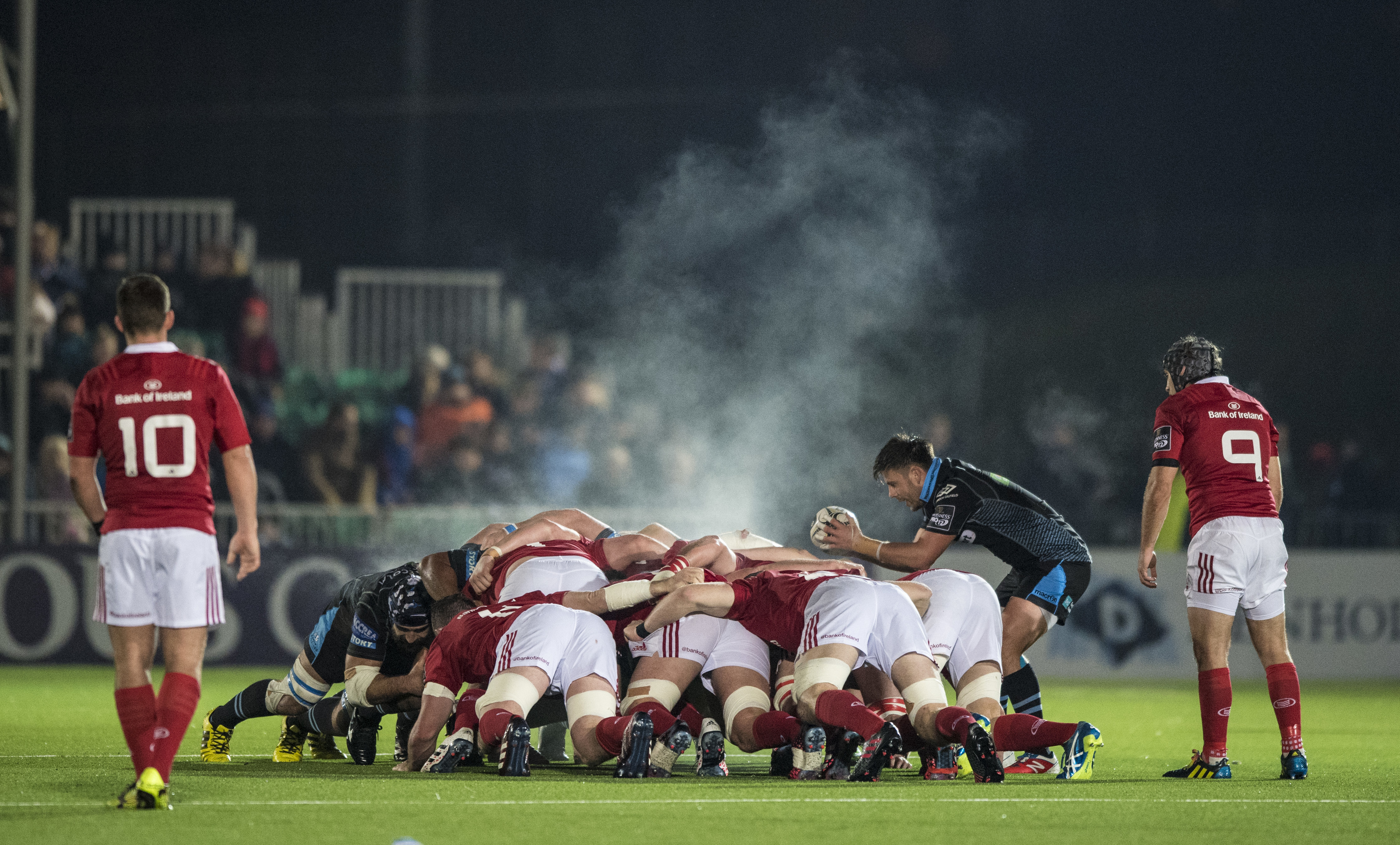 The Glasgow and Munster packs lock horns at Scotstoun.