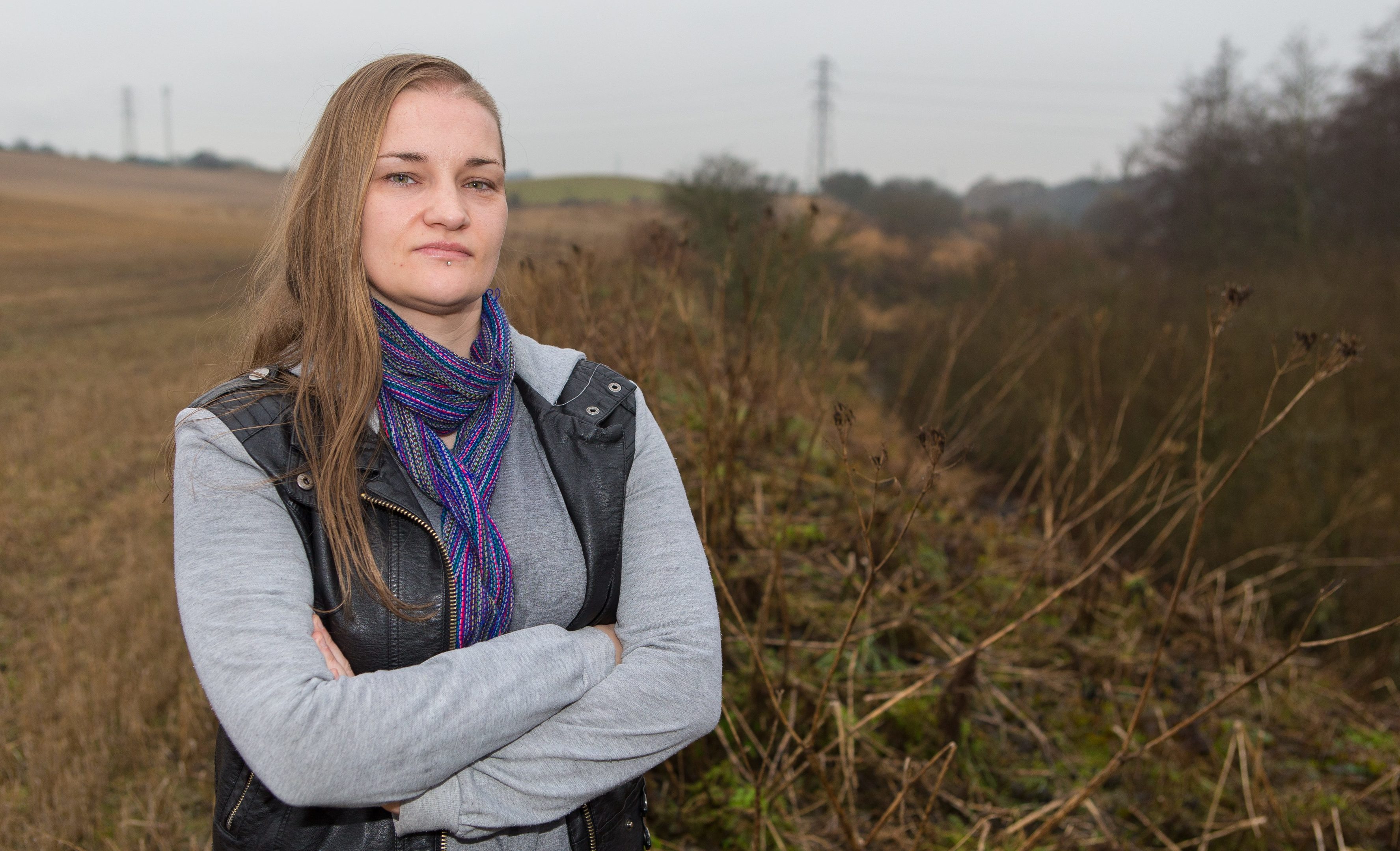 Jacqueline Scott, from Cardenden, discovered the mutilated bodies of two foxes at the side of the field where she walks her dogs.