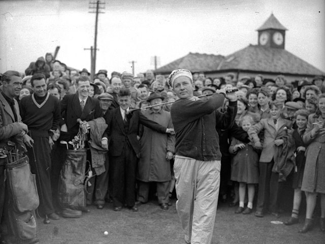 Bing Crosby golfing at St Andrews in 1950