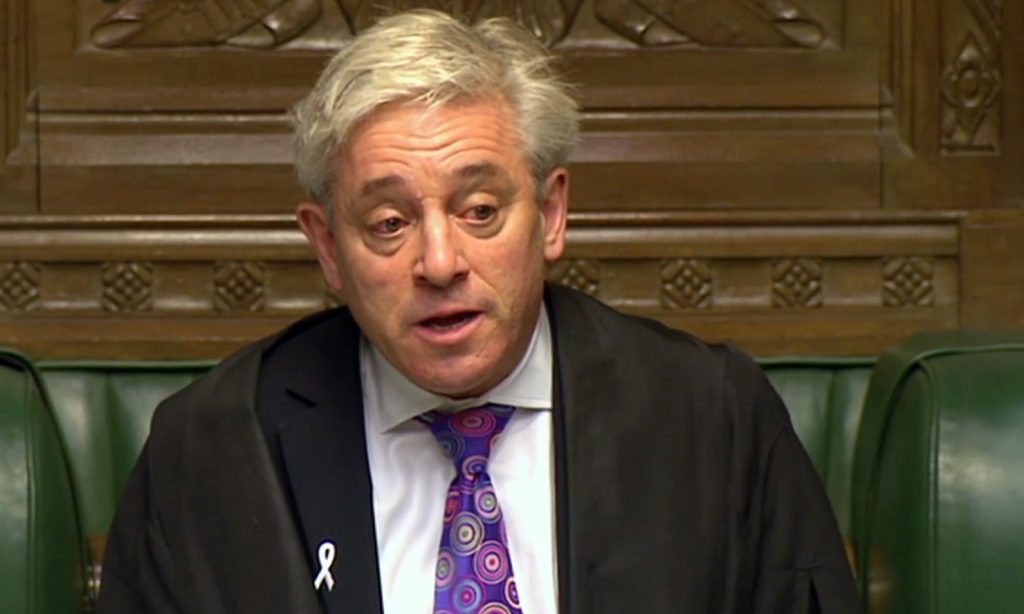 House of Commons Speaker John Bercow was one of those reduced to tears by the brave speech.