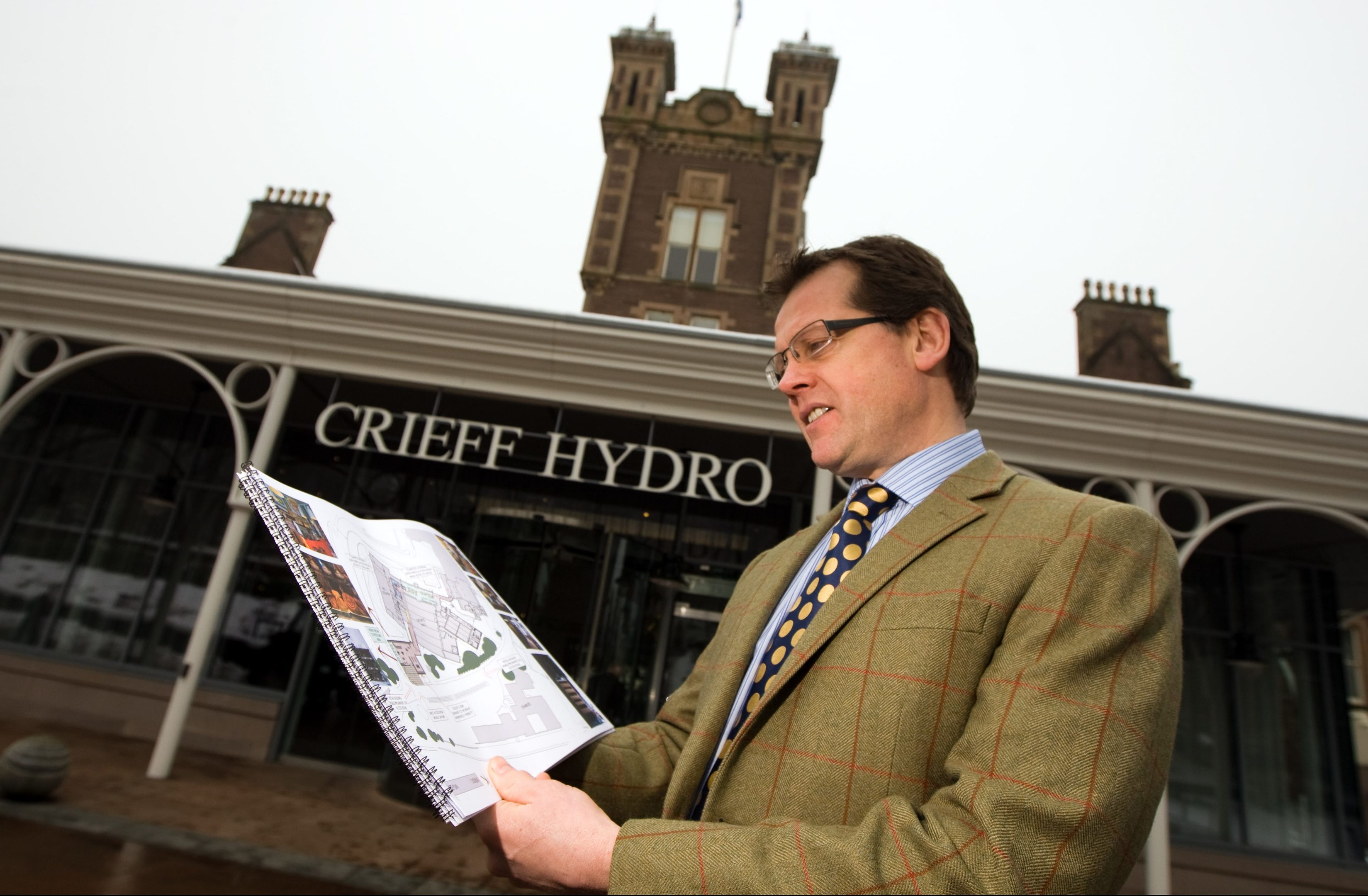 Stephen Leckie with the Crieff Hydro East development plans.