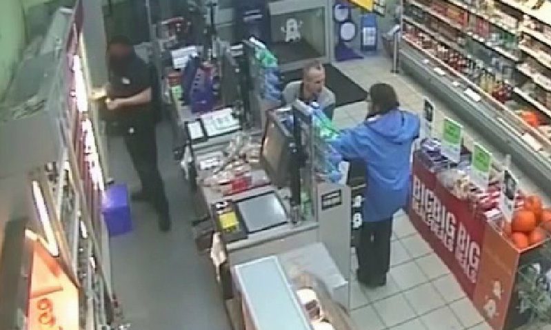 Kim MacKenzie seen with Steven Jackson in the Co-op in Montrose High Street hours before he murdered her.