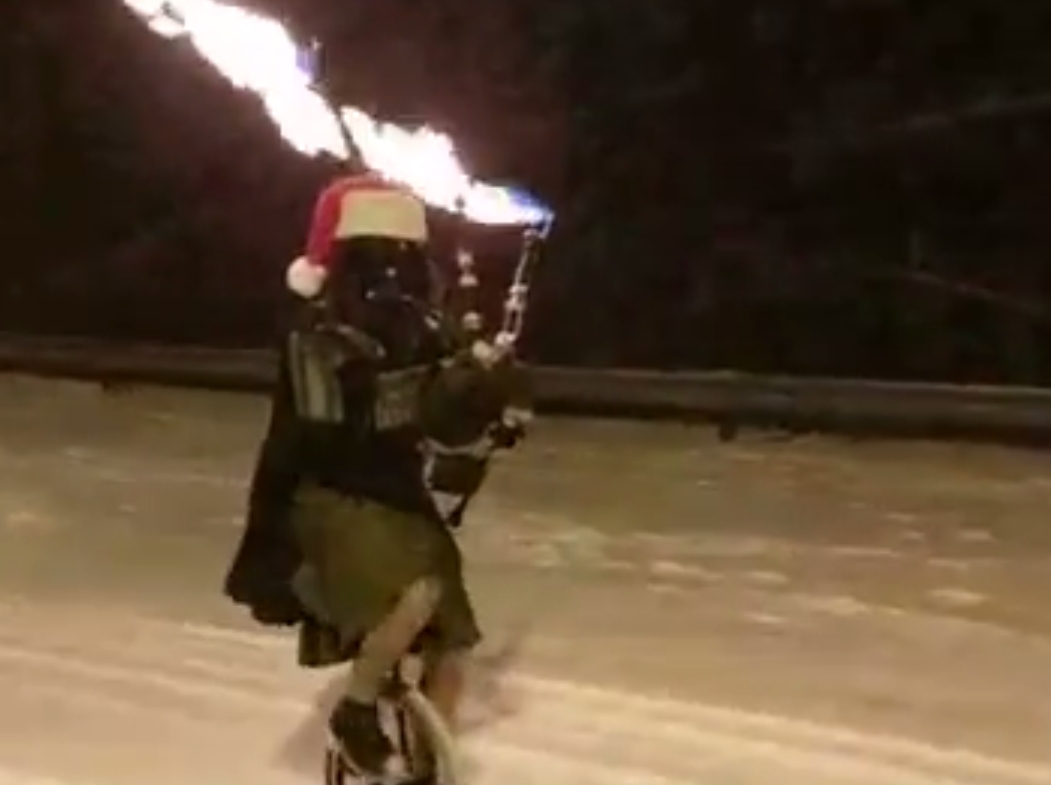 The Unipiper in full flow as Darth Vader