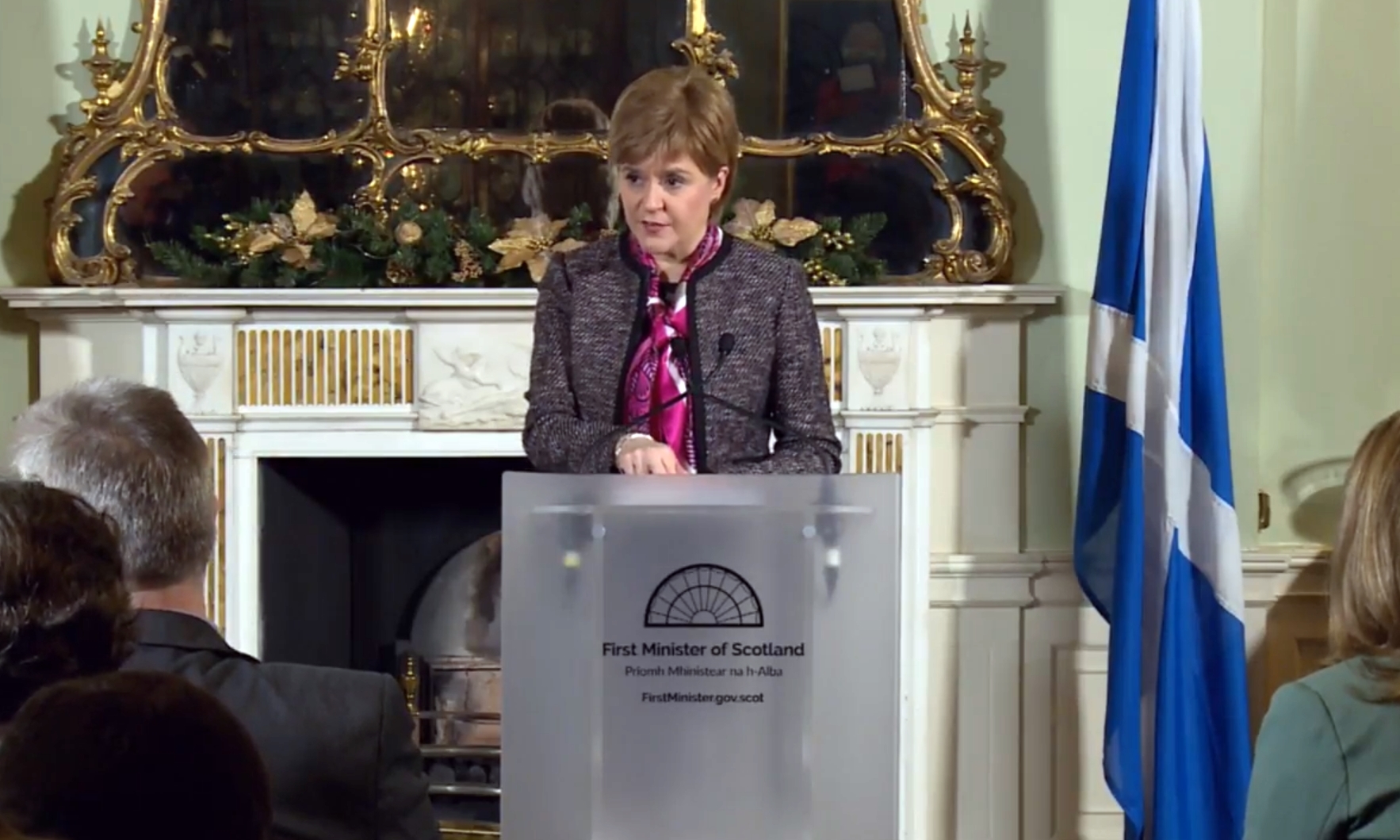 Nicola Sturgeon at Bute House, where she will make a speech on Article 50 on Monday.