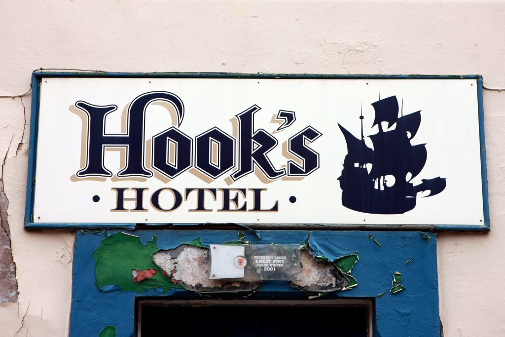 The sign previously above the door on the former Hook's Hotel