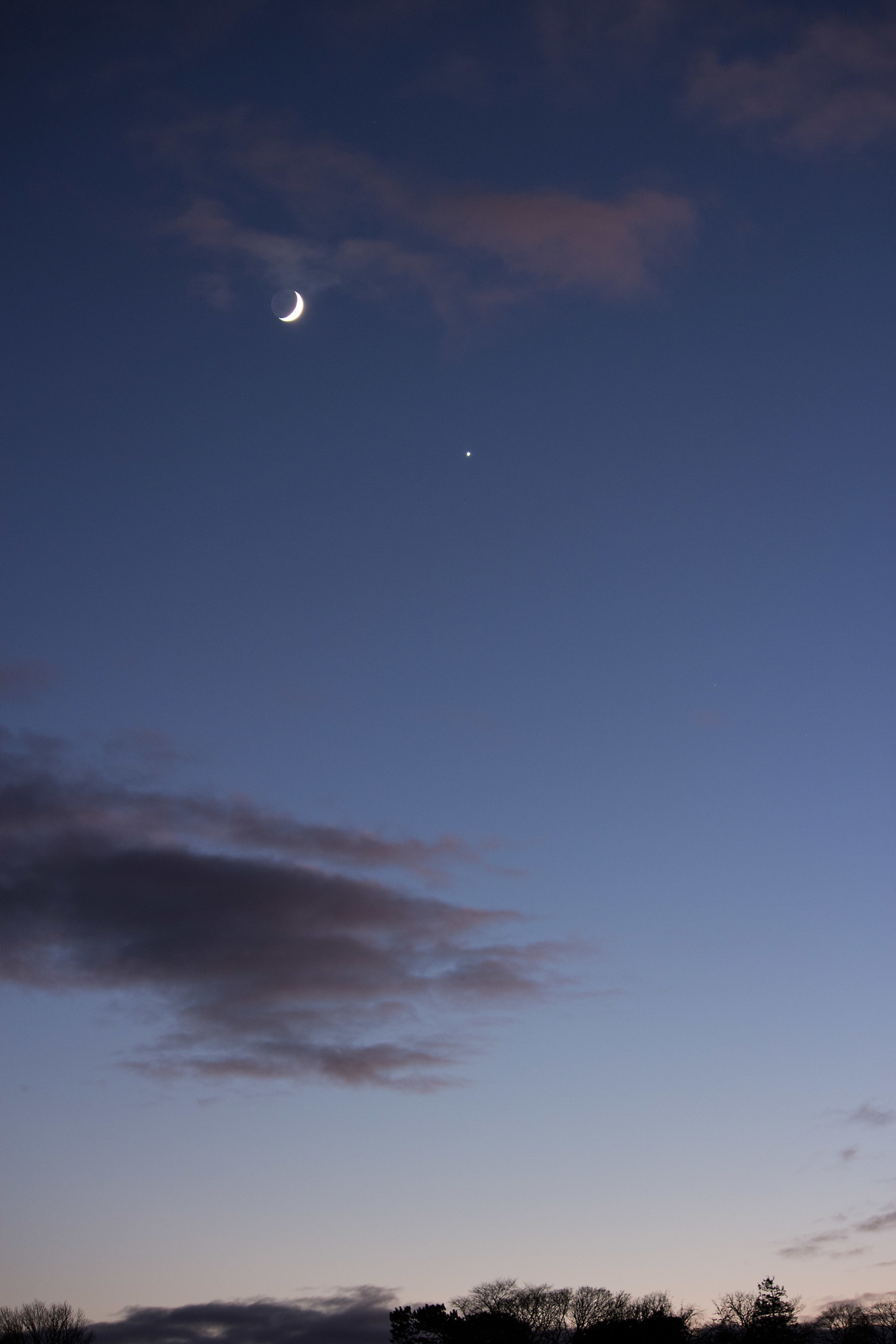 Venus and the Moon, as pictured from Broughty Ferry on 2 January.
