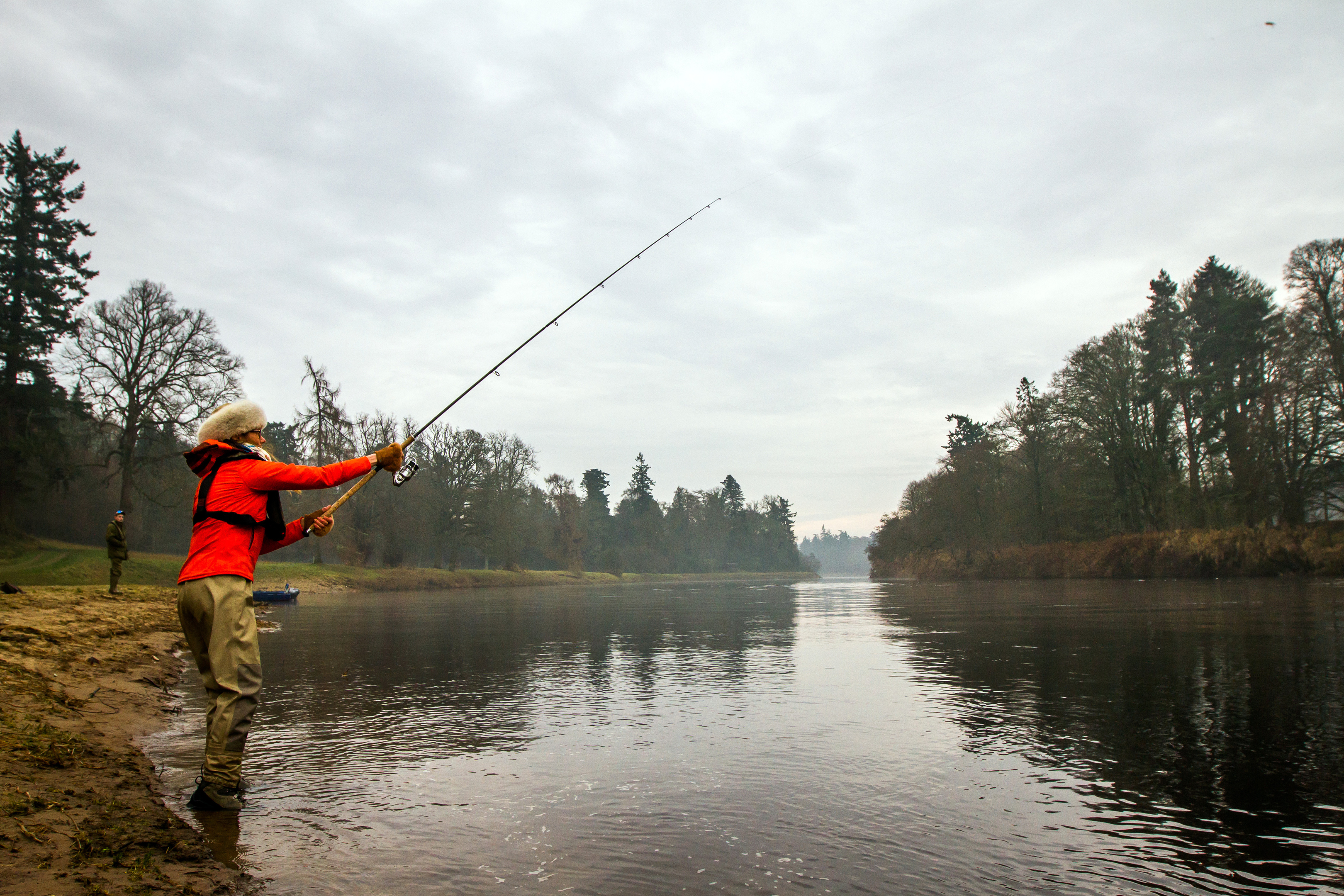 Claire Mercer Nairne casting into the Tay.