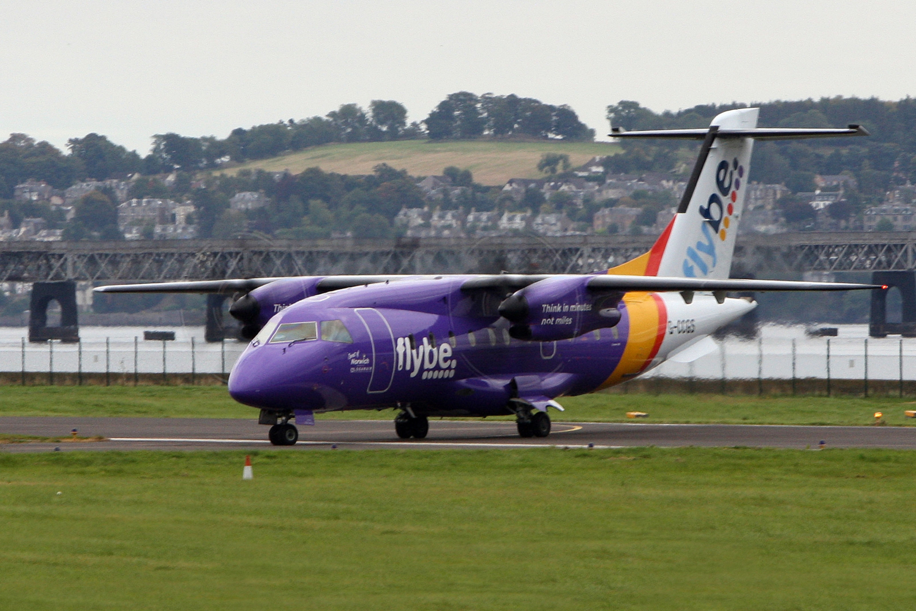 A Flybe plane at Dundee airport.