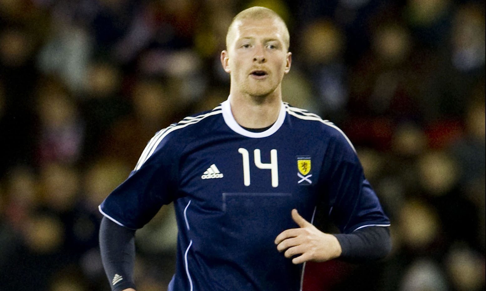 Garry Kenneth in action for Scotland in an international challenge match against the Faroe Islands in 2010.