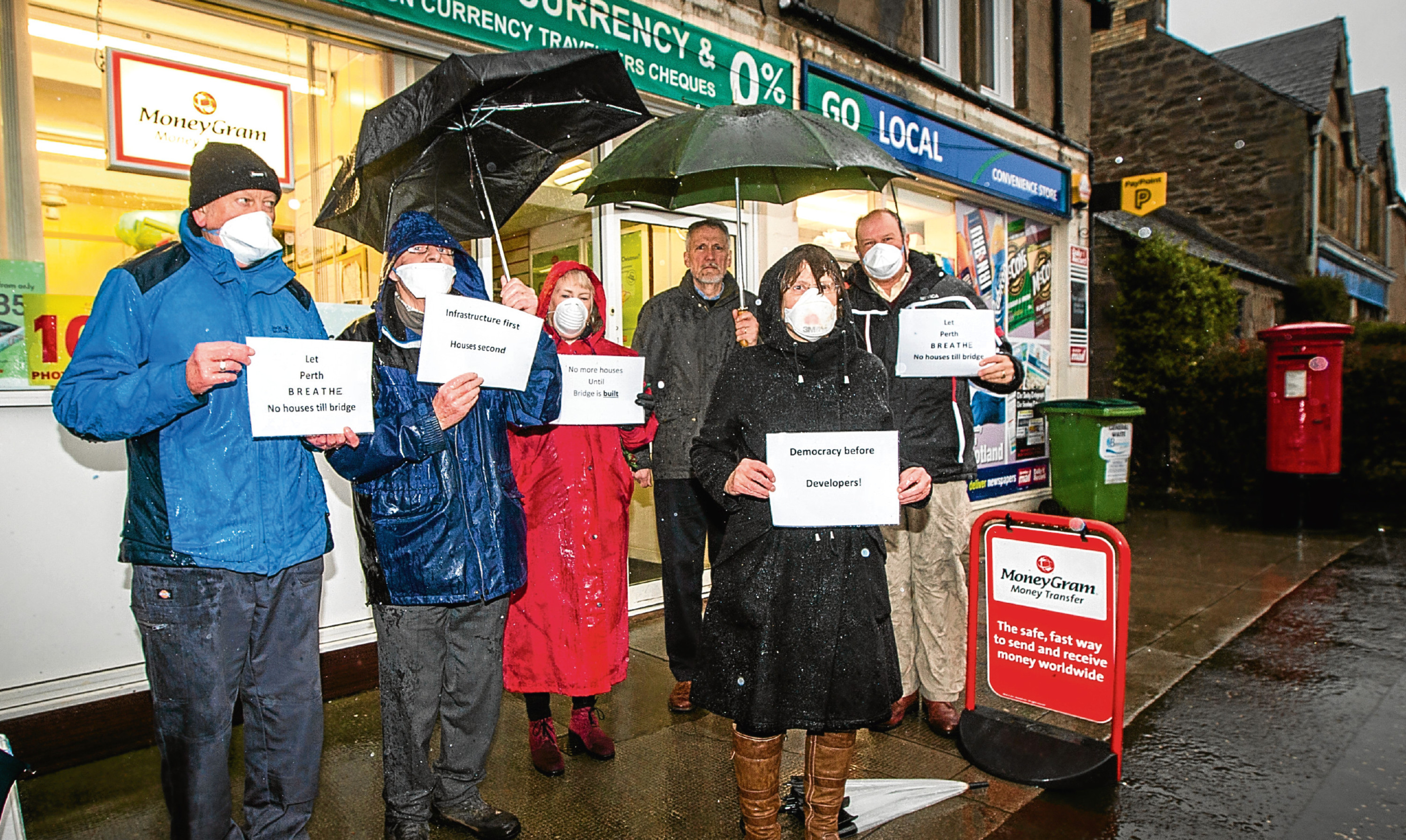 Scone residents protest about the proposed expansion of the village.