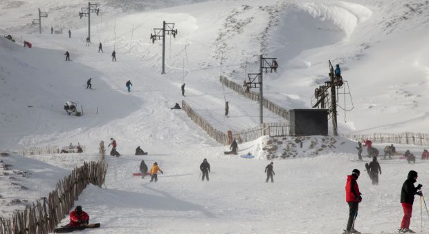 Skiers at Glenshee ski centre.