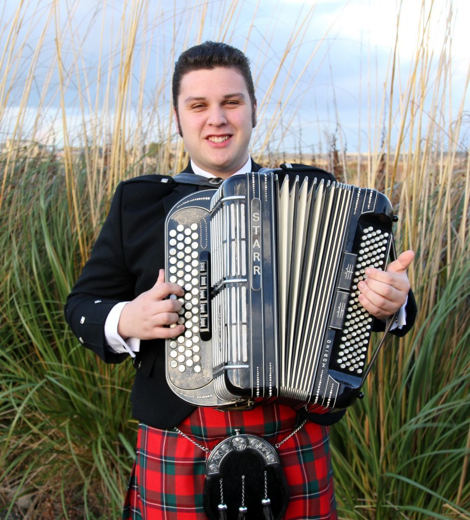 Brandon McPhee with the famous Starr button key accordion