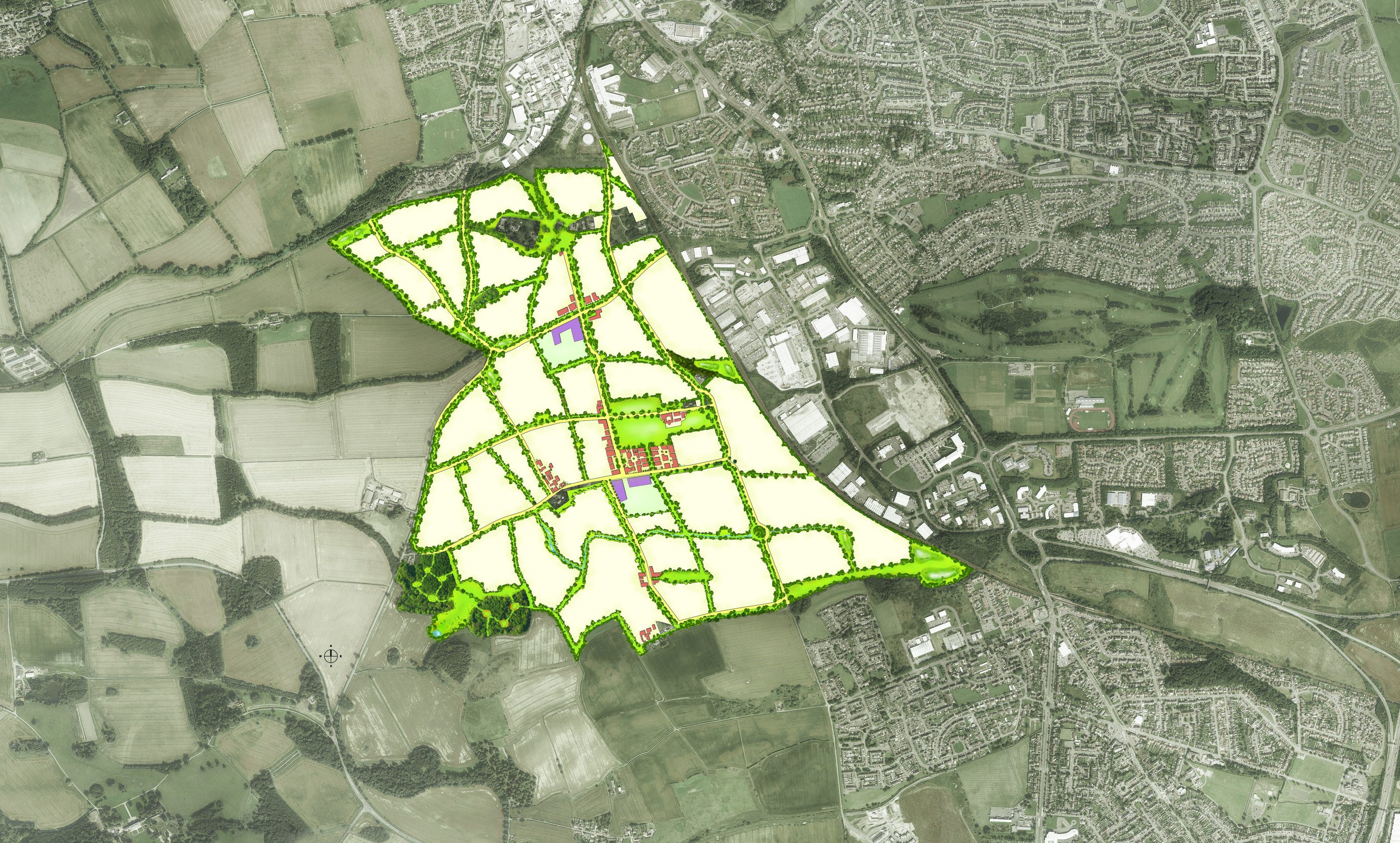 The area planned for the development.