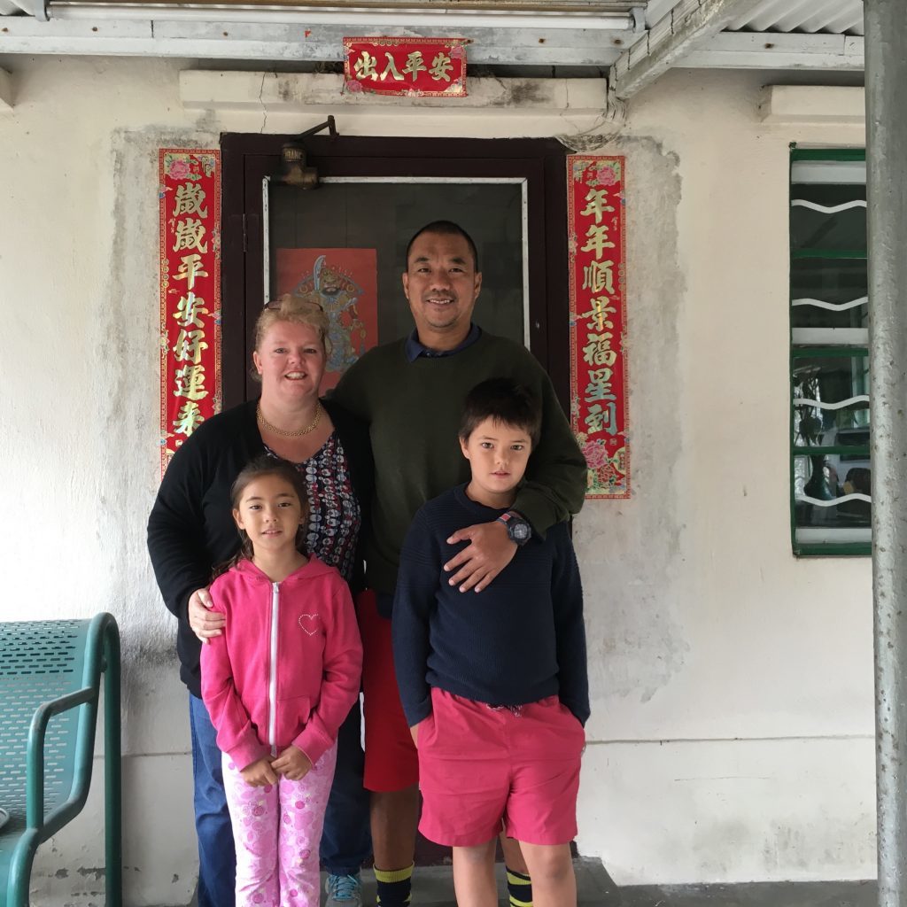 Coin Ip with wife Ally and children Cameron and Isla on a visit to Colin's granny in Hong Kong last New Year.