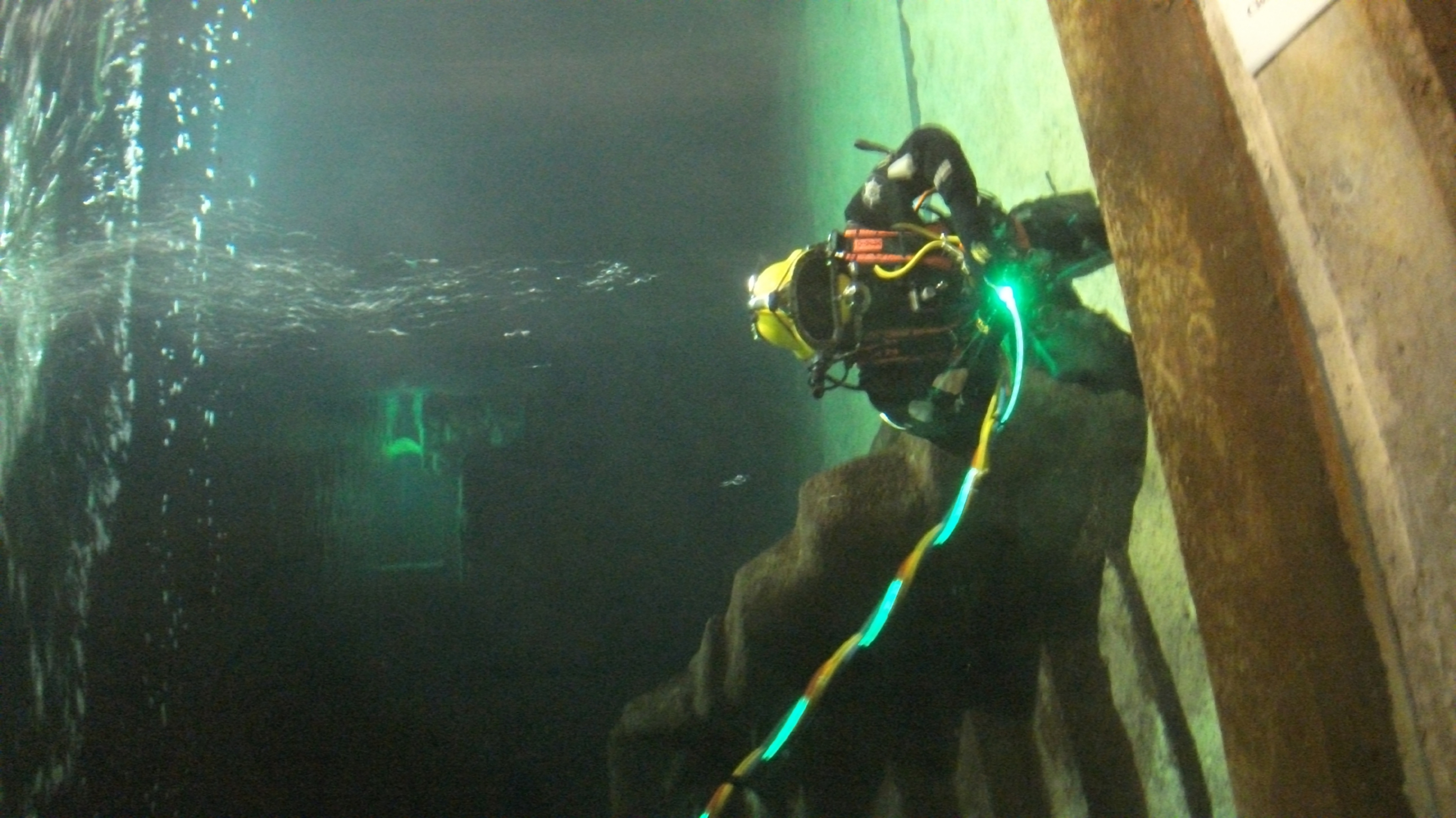 A diver using PhotoSynergy's light path