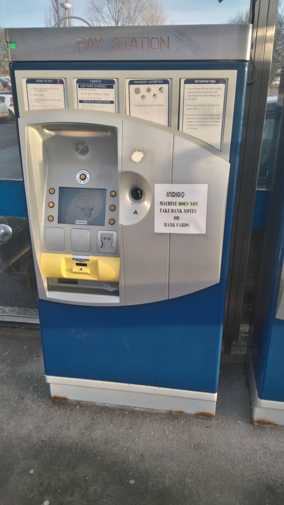 One of the ticket machines in the car park