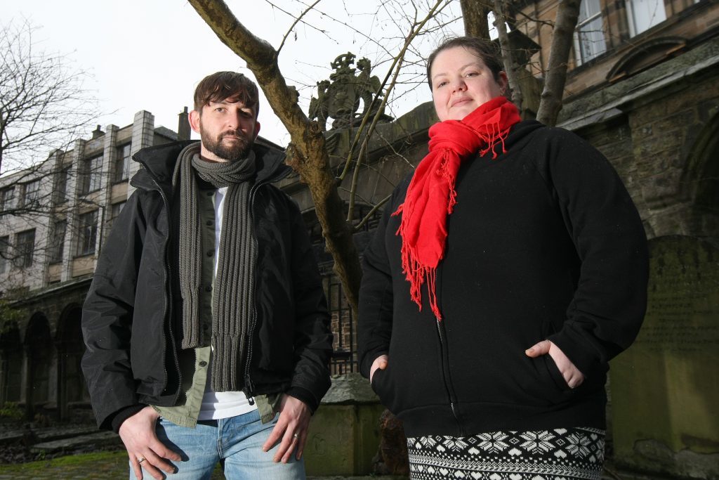 Pictured in the Howff cemetery are Stewart Heaton and Louise Murphy who run Dark Dundee tours.