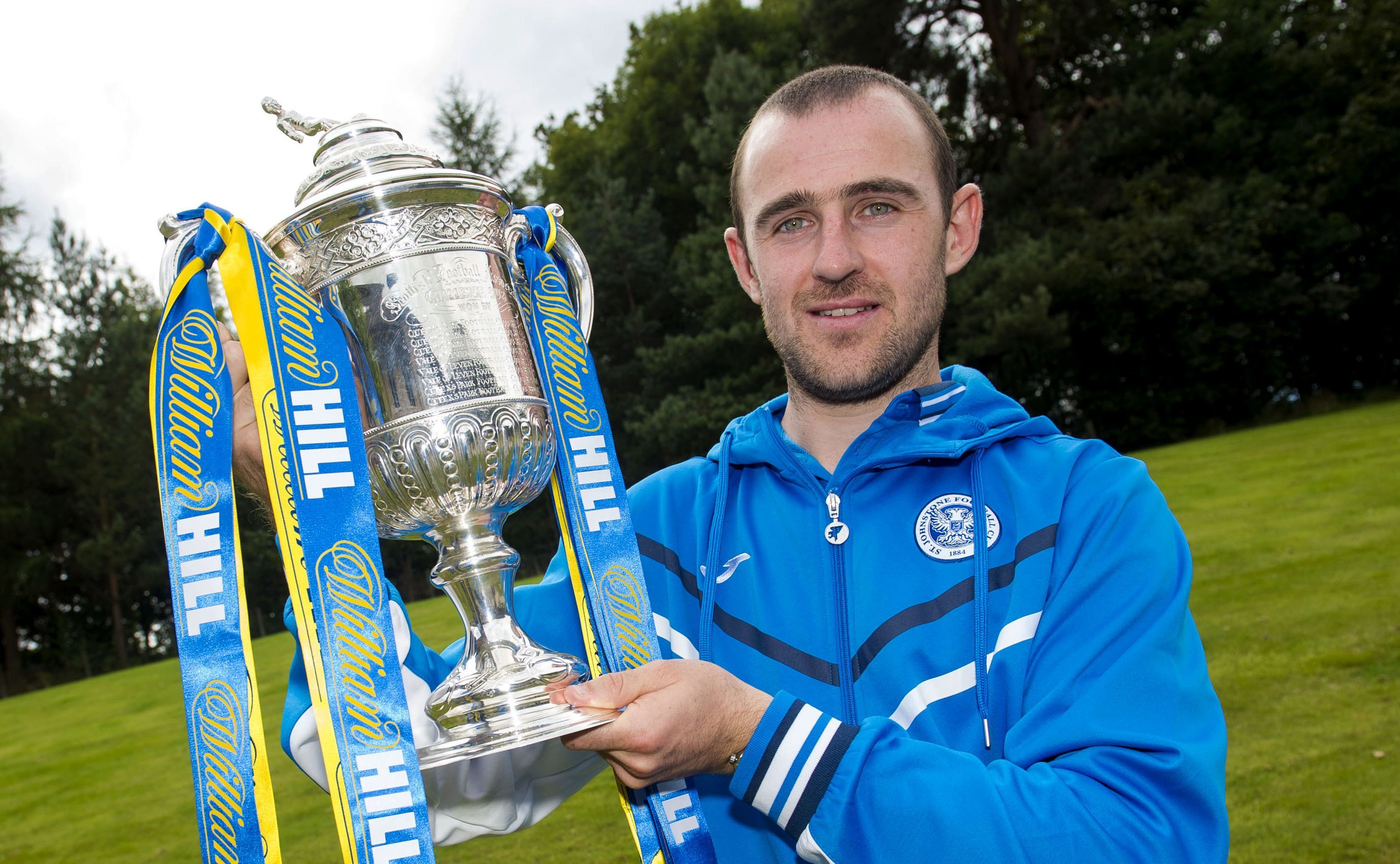 Former St Johnstone captain Dave Mackay with the Scottish Cup.