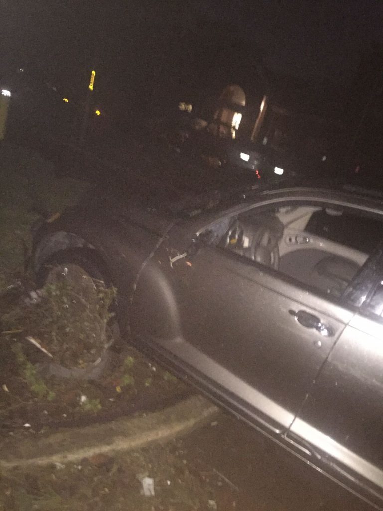 Calum's car, in the aftermath of the tornado