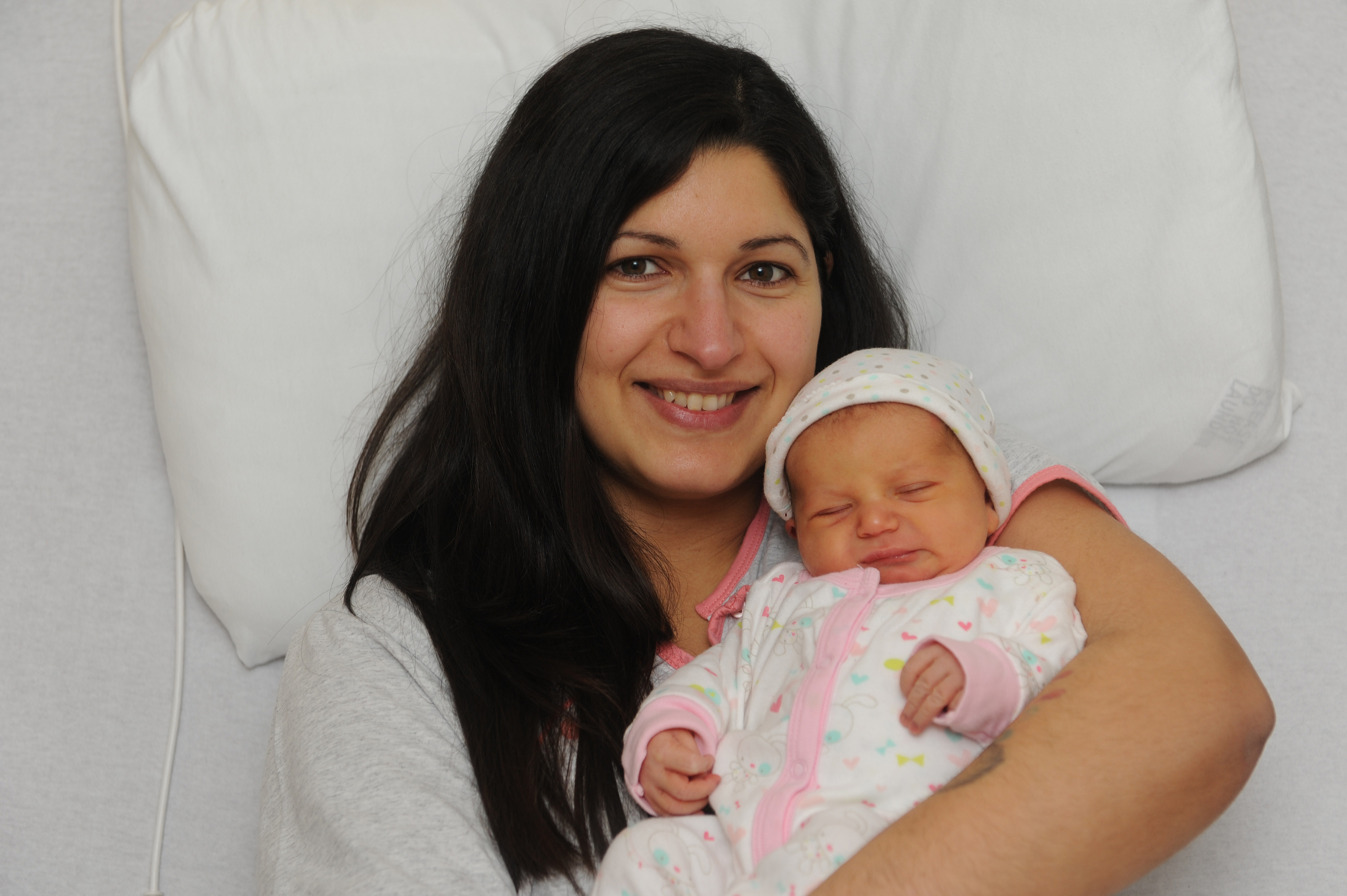 Angela and Cirilla Deak, (absent from photocall was dad Daniel). Cirilla was born at 5.38am, weighing 3.62kg and is their first child, Ninewells Hospital, Dundee