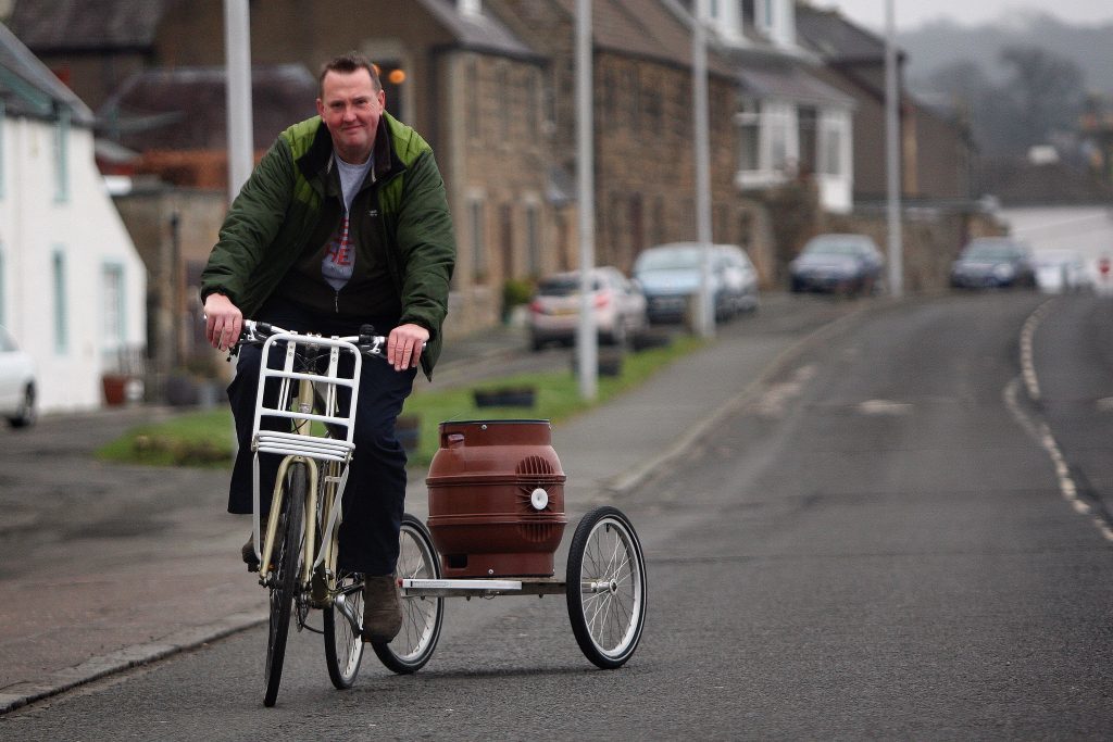 Steven Hope making a delivery to the Ship Inn. 