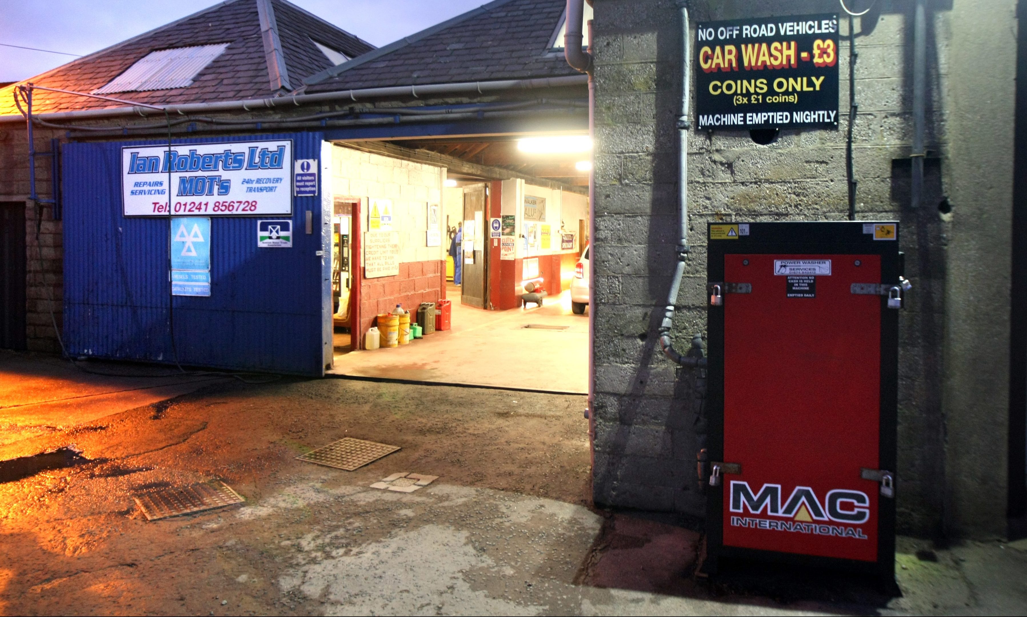 The Ian Roberts garage in Carnoustie.