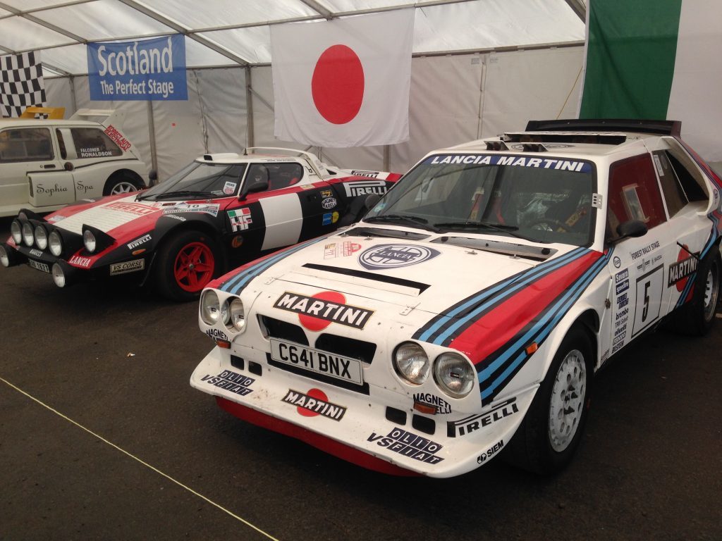 Lancia Delta S4 and Lancia Stratos on display at the 2015 Knockhill event