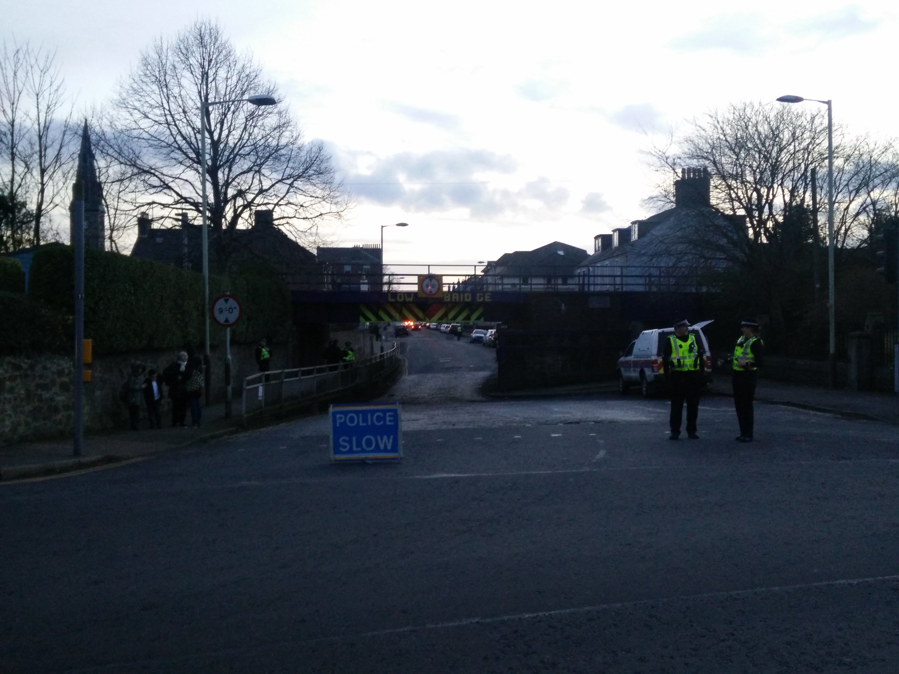 The van struck the underside of the rail bridge on St Vincent Street