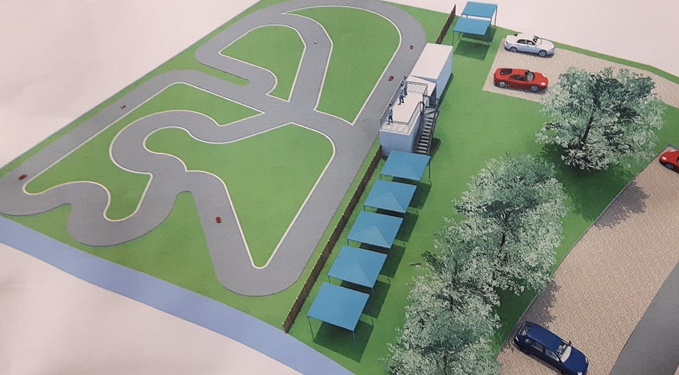 An early artist's impression of the planned radio controlled car track at Monifieth.
