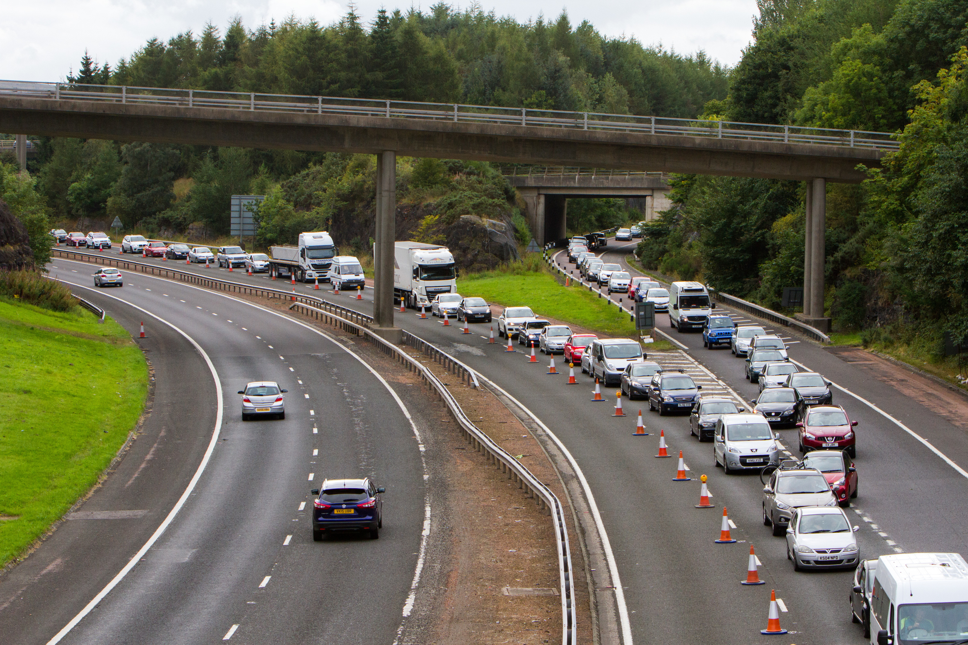 Roadworks on the M90 near the Friarton Bridge caused major delays in September 2016.
