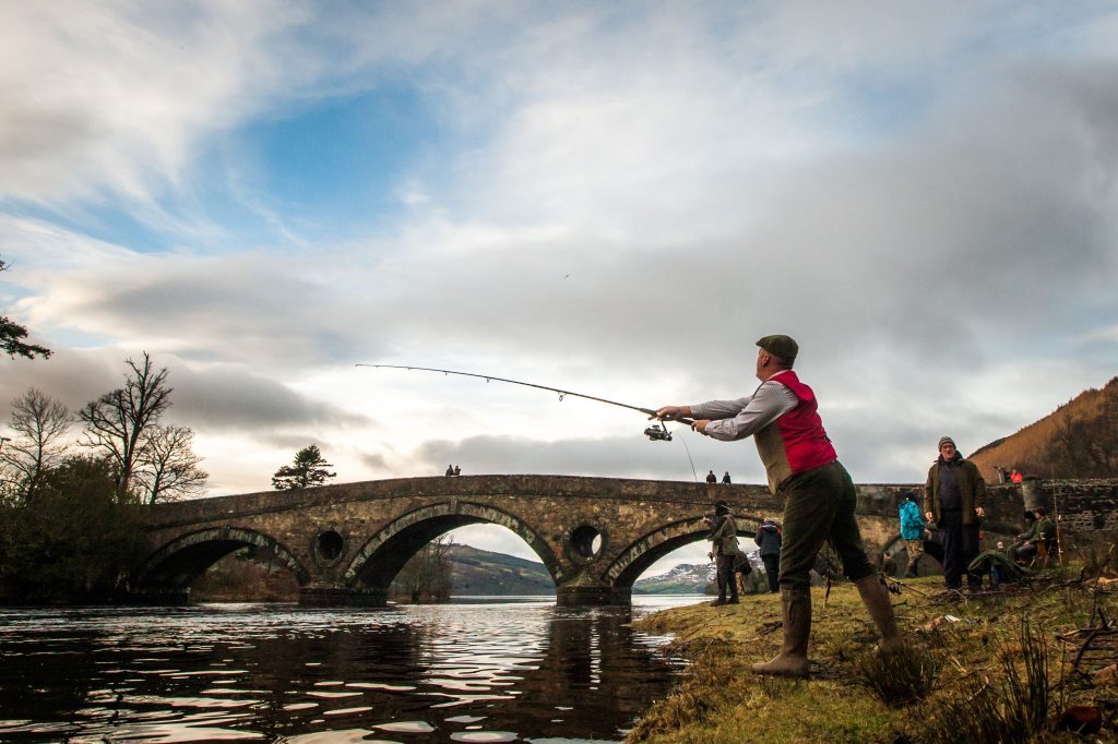 Kenneth Donnaghy casts on the banks of the Tay
