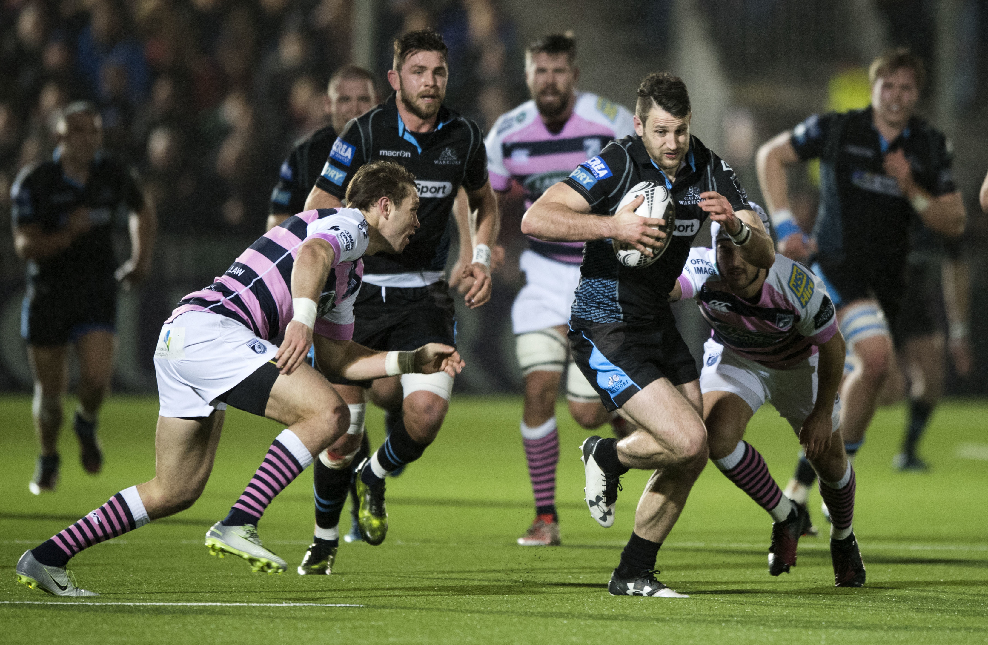 Tommy Seymour set up two tries from team-mate Peter Murchie is Glasgow's 29-15 win over Cardiff Blues.