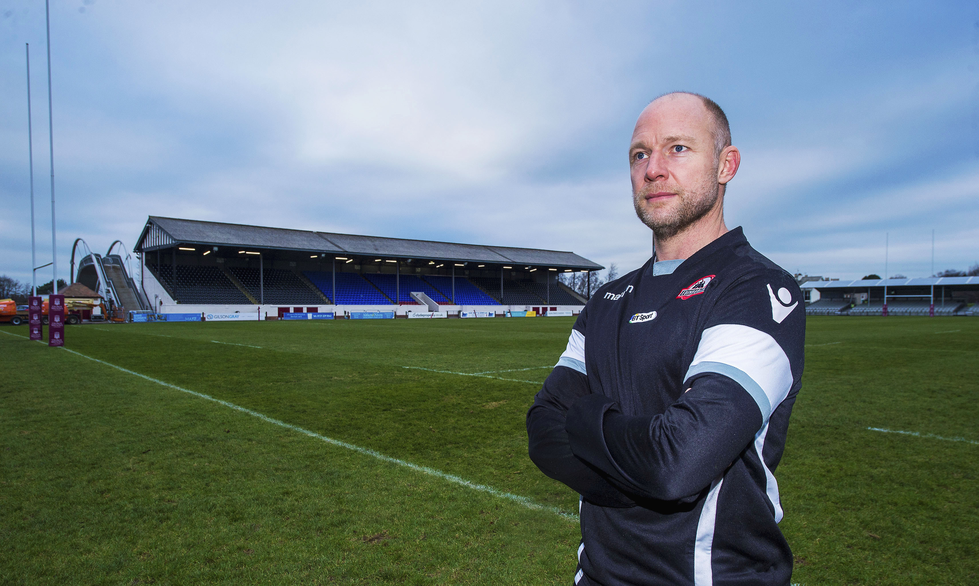 Acting head coach Duncan Hodge at Edinburgh's new base at Myreside.