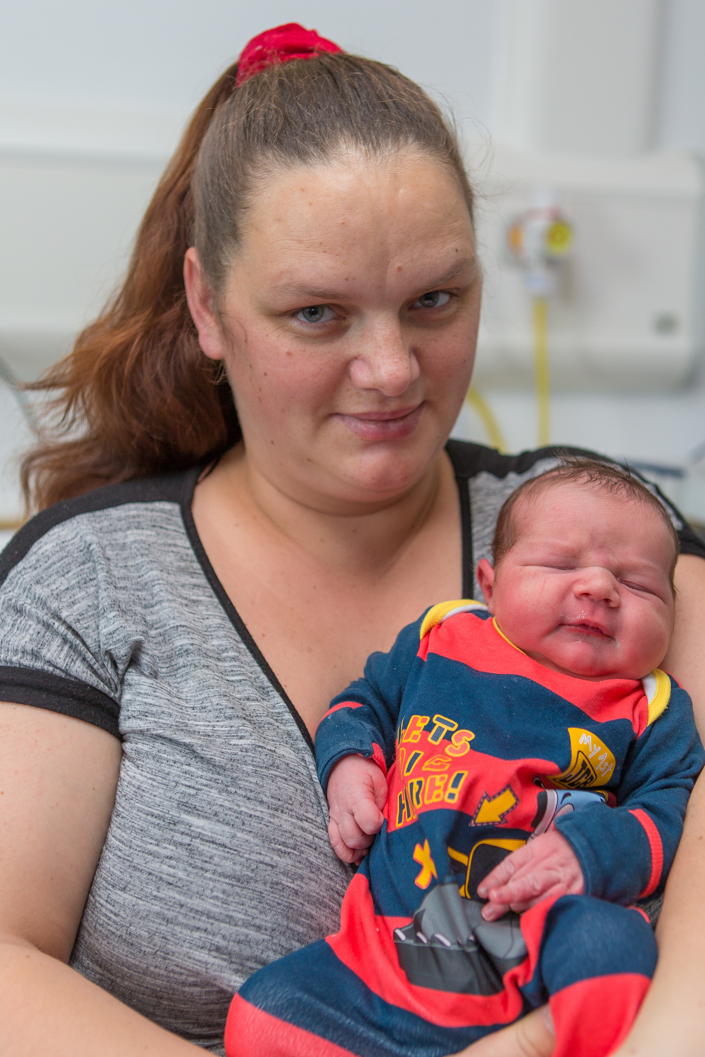 Zydrone Zalatoriene (32) with Baby Lukas, born in Kirkcaldy's Victoria Hospital at 3.17am, weighing 9lb 1 and half oz. 