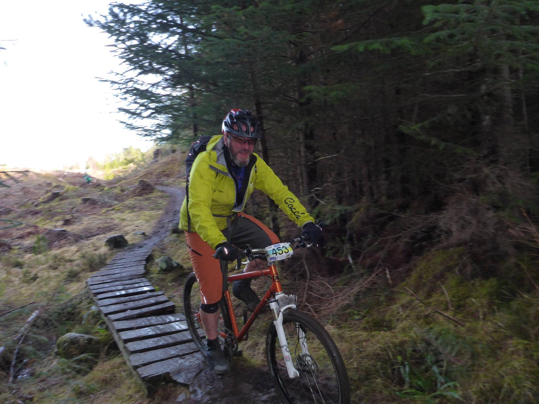 Scot on the single track section of the Strathpuffer