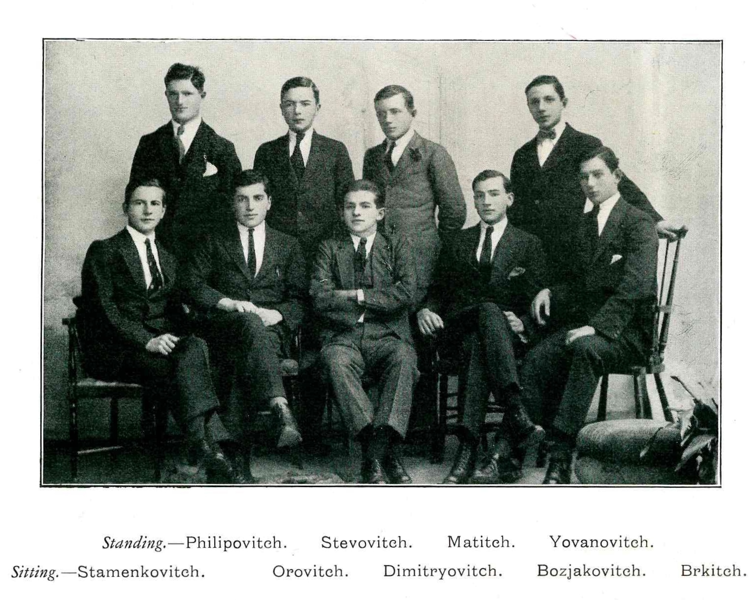 Some of the Serbian refugees who attended the High School of Dundee.