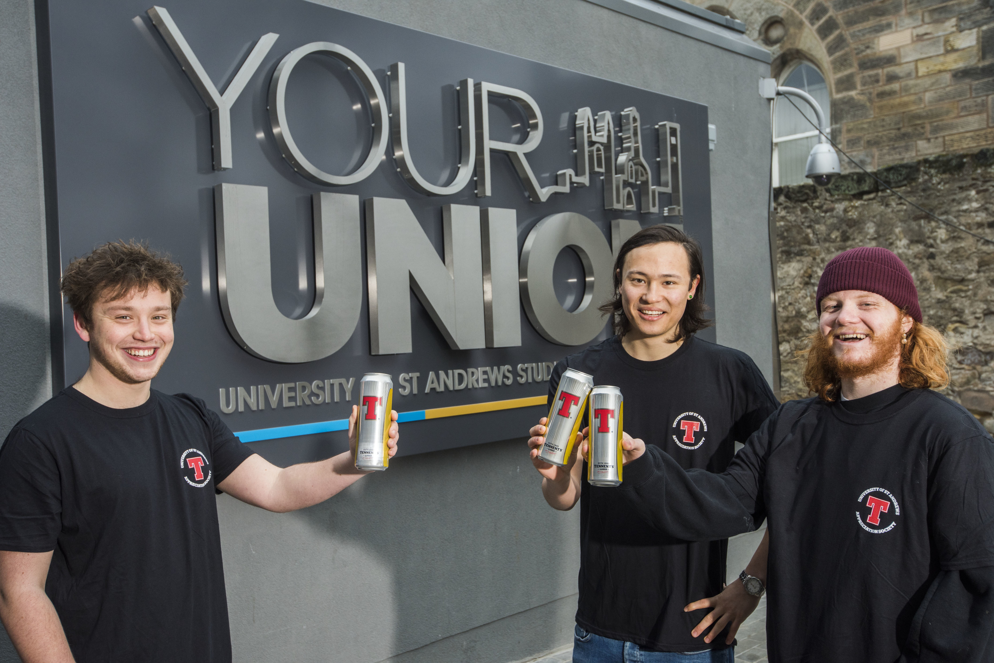 Tom Coombes, Ollie McCausland and Will Abell were denied official recognition by the University of St Andrews for the Tennent’s Lager Appreciation Society.