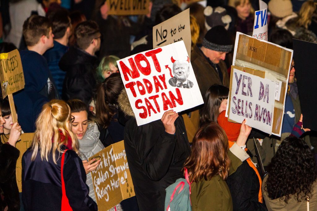 Anti-Trump protest rally in Dundee